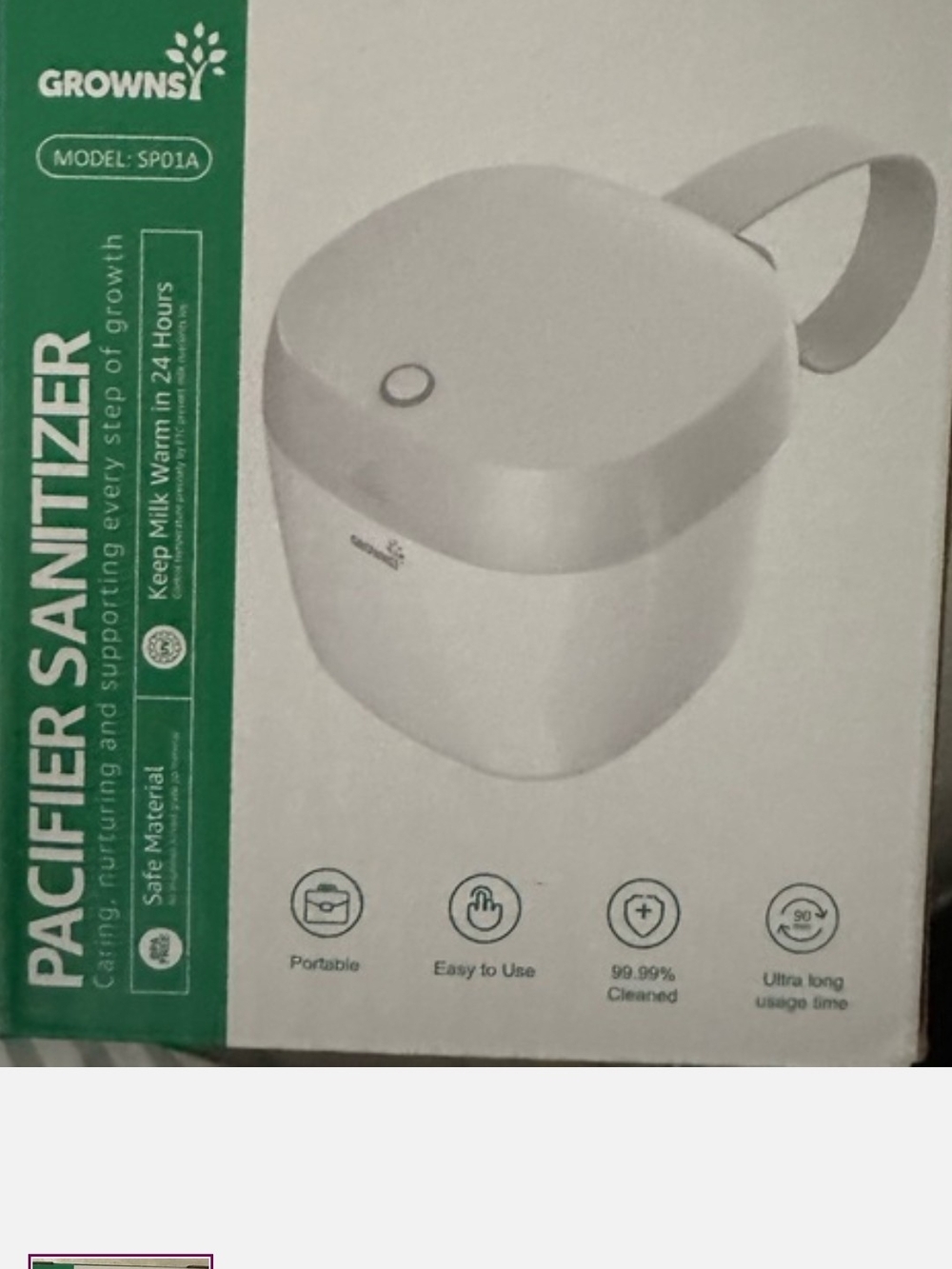White Pacifier Sterilizer - Portable Baby Bottle & Accessory Cleaner